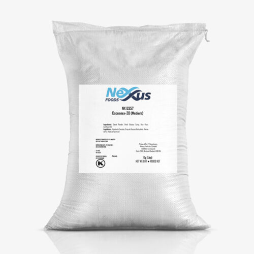 White bag of Nexxus Foods - Cocoanex-20 - NX 0357 with printed label and product details